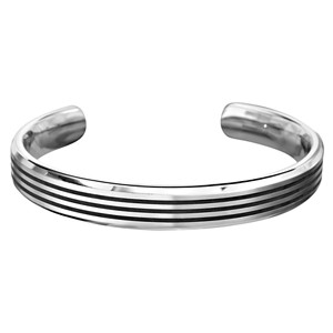 Titanium Cuff Bracelet w/Black PVD Lines